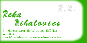 reka mihalovics business card